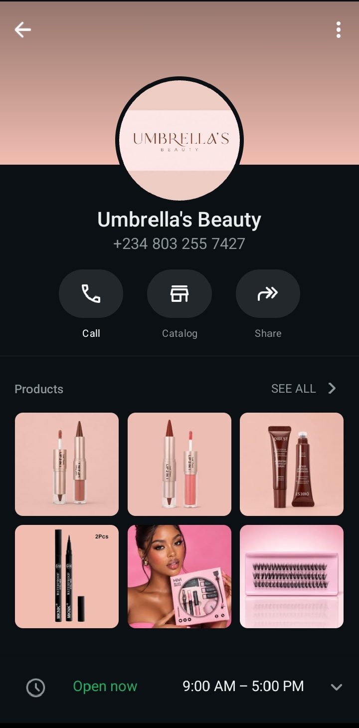 Umbrella's Beauty catalog on Instagram